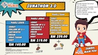 a poster for sunathlon 0 0 with an image of a superhero