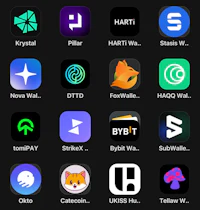 a list of different app icons on a phone screen