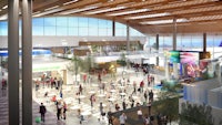 an artist's rendering of a large airport terminal