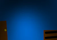 a brown door with a blue background