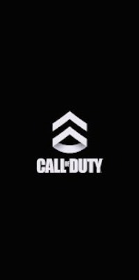 the call of duty logo on a black background