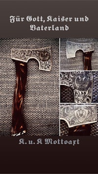 a picture of an axe and a sword