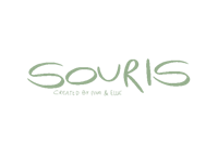 a black background with the word souris written on it