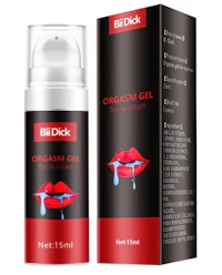 a box of bilck orgasm gel for women