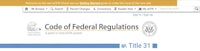 a screen shot of the code of federal regulations website