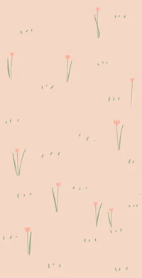 a pink flower pattern on a beige background