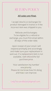 all sales are final return policy