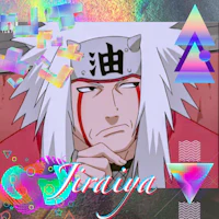 a picture of a naruto character with a rainbow background