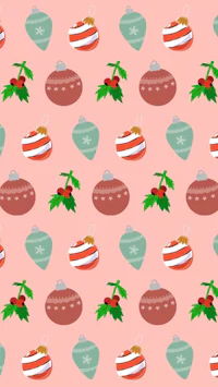 christmas ornaments on a pink background