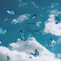 a blue sky with butterflies flying in the air