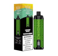 a green e - cigarette with a box in front of it