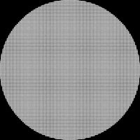 a circle of dots on a black background