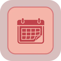 a calendar icon on a pink square