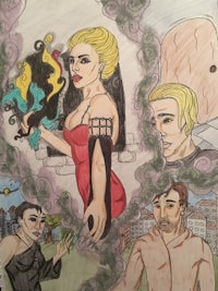 a drawing of a man and a woman