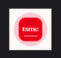 the tsmc logo on a black background