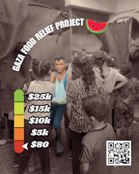 a group of people standing around a watermelon