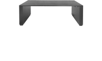 a black square table on a black background