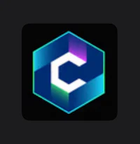 the c logo on a black background