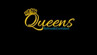 a black background with the word queens on it