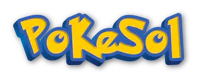 the pokemon logo on a black background