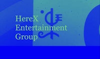 herex entertainment group logo on a blue background