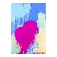 a painting with colorful paint splatters on it