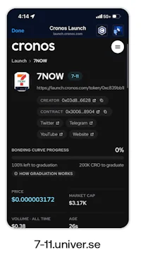 a screenshot of the cronos app on a phone