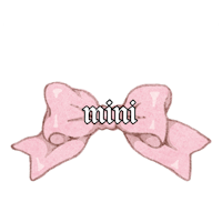 a pink bow with the word mimi on it