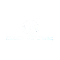 a black background with a white logo on it