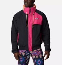 men's columbia jacket in black and pink