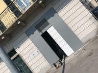 a building with a door on the side of it