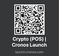 a qr code with the words crypt ps - cronos launch