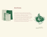 a green leaf with the words archives on it