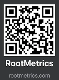 rootmetrics qr code on a black background