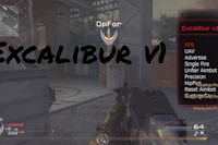 a call of duty game with the text excalibur v