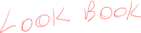 the word'book'is written in red on a white background