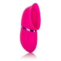 a pink vibrating toy on a white background