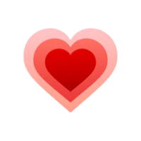 a red heart icon on a black background