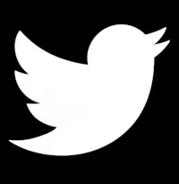 a white twitter logo on a black background