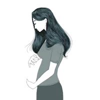 an illustration of a woman with long hair