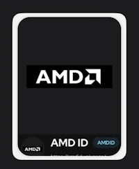 amd id logo on a black background