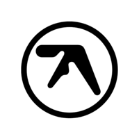 a black circle with a logo on it