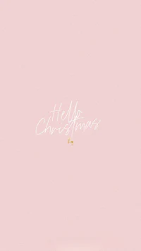 a pink background with the words hello christmas on it