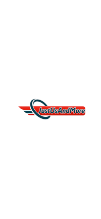 a black background with a red and blue logo on it