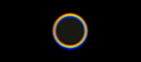 a rainbow ring on a black background