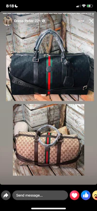 gucci suitcases on a phone screen