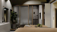 a rendering of a kitchen in a small house