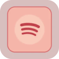 a pink square with a spotify icon on it