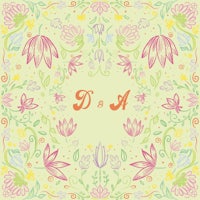 a floral pattern with the letter d in the middle