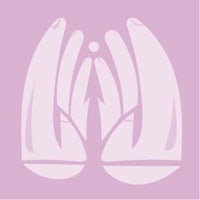 a pair of hands on a pink background